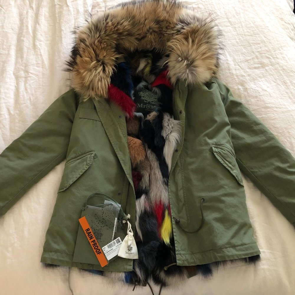 Mr & Mrs Italy | Army Mini Parka Patch with Fur